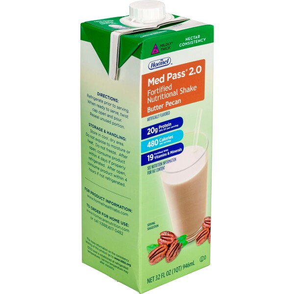 Med Pass Balanced Fortified Nutrition Butter Pecan - IDDSI Level 2, PK12 - 46463