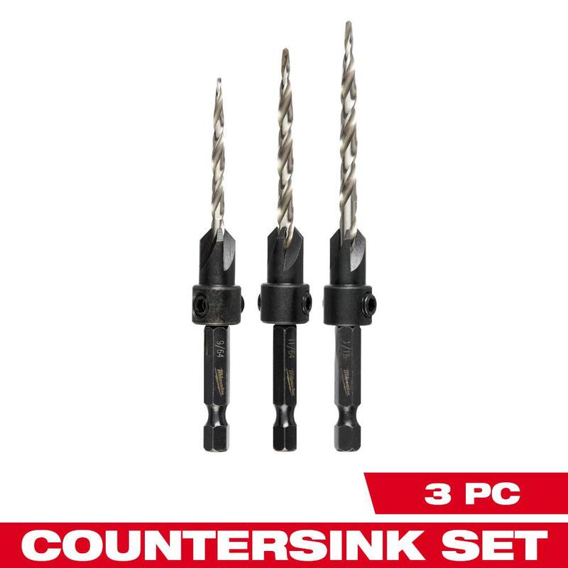 Juego de brocas avellanadoras para madera Milwaukee #6/#8/#10 (3 piezas) - 48-13-5003