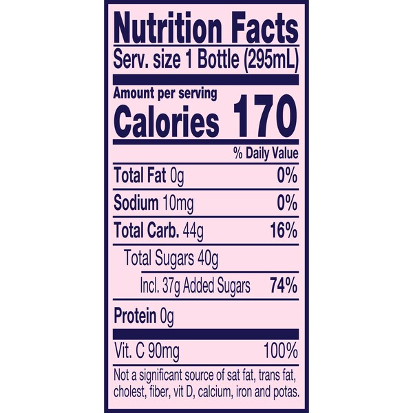 Welchs Welch's Plastic Cranberry Cocktail Juice 10 fl. oz. Bottle, PK24 - WPD39400