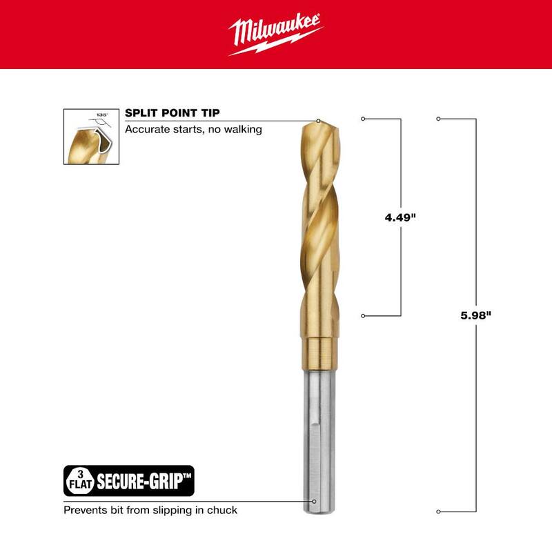 Broca Silver and Deming de Titanio de 5/8 pulgadas de Milwaukee - 48-89-4636
