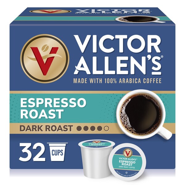 Victor Allen s Coffee, Espresso Roast Coffee, Single Serve Coffee Pods for Keurig K-Cup Brewers, 32PK - FG018453