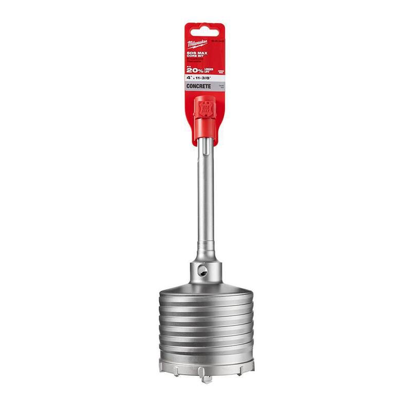 Broca de núcleo SDS-MAX de 4 pulgadas x 11-3/8 pulgadas de Milwaukee - 48-20-5432