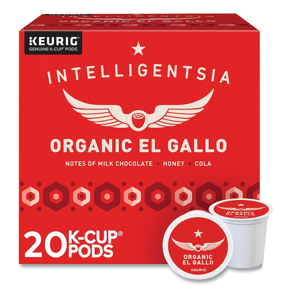 Intelligentsia El Gallo Organic Coffee K-Cups, Light Roast, 20PK - 5000371867