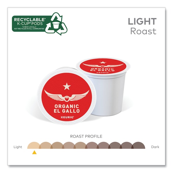 Intelligentsia El Gallo Organic Coffee K-Cups, Light Roast, 20PK - 5000371867