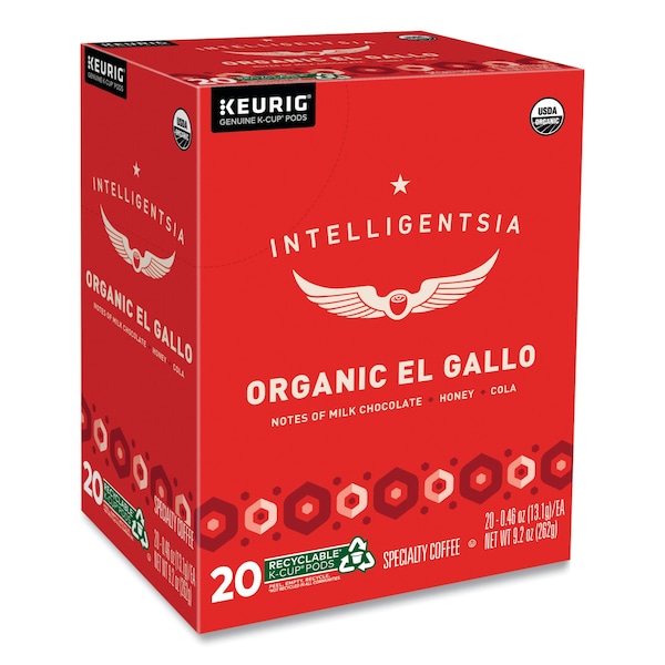 Intelligentsia El Gallo Organic Coffee K-Cups, Light Roast, 20PK - 5000371867