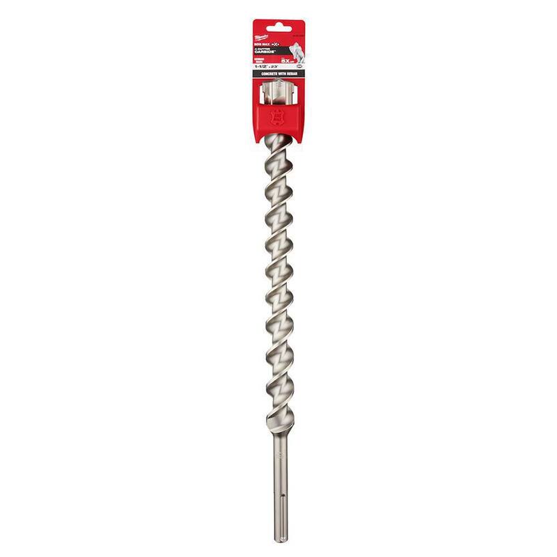 Broca de carburo SDS-MAX de 4 cortes de Milwaukee de 1-1/2 pulgadas x 23 pulgadas - 48-20-8488
