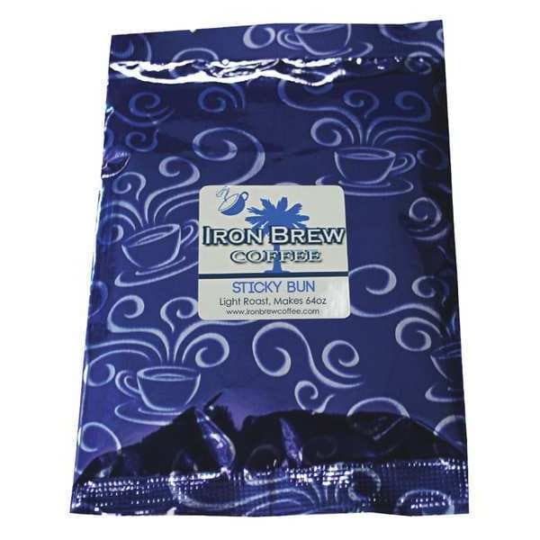 Iron Brew Coffee, Sticky Bun, Fraction Pack, Caffeinated, Ground, 5.46 lb, 50 PK - C-50CTSB-NF