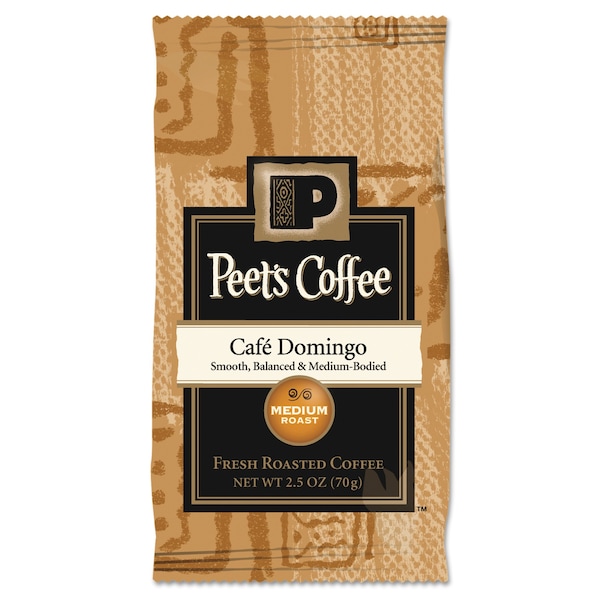 Peets Coffee & Tea Coffee Packs, Cafe Domingo Blend, PK18, Cafe Domingo Blend, Fraction Pack, Regular, Coffee, 2.5 oz - 504918