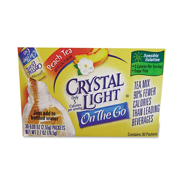 Crystal Light On the Go Tea Mix Powder 0.09 oz., Peach, Pk30 - 79700
