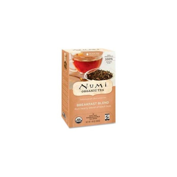 Numi Organic Tea Numi Organic Tea Black Tea, Breakfast Blend, Single Cup Bags, 18/Box - NUM10220