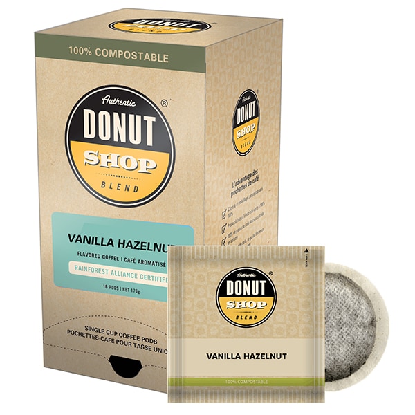 Authentic Donut Shop Blend Vanilla Hazelnut, Soft Coffee Pods, PK96 PK - RI8306
