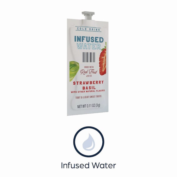 Flavia Strawberry Basil Infused Water Freshpack, Strawberry Basil, 0.11 oz Pouch, 100PK - 48053