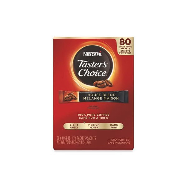 Nestle Nescafe, Taster's Choice Stick Pack, House Blend, 80PK - 15782