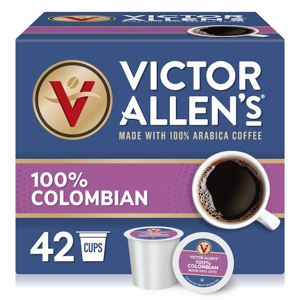 Victor Allen Victor Allen's Coffee 100% Colombian, Medium Roast, 42 Count, Single Serve Coffee Pods for Keurig K-Cup Brewers - FG014581