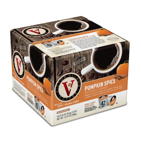 Victor Allen Victor Allen's Coffee Pumpkin Spice Flavored, Medium Roast, 42 Count, Single Serve Coffee Pods for Keurig K-Cup Brewers - FG014591