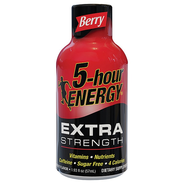 5 Hour Energy Energy Shot, Extr Strngth, Brry, 1.93oz, PK4 - 701243