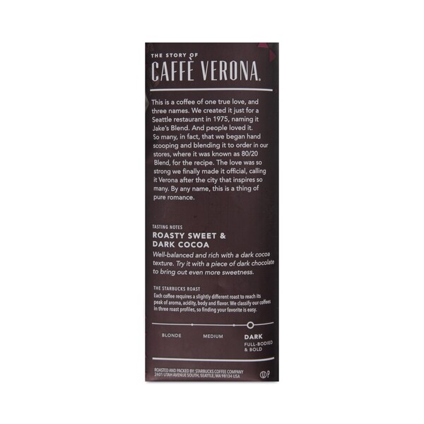 Starbucks Whole Bean Coffee, Caffe Verona, 1 lb Bag - 11017871