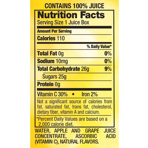 Motts Mott's 100% White Grape Apple Juice 6.75 oz. Carton, PK32 - 10003392