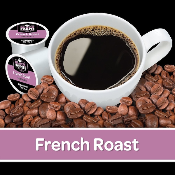 Black Pointe Bay Coffee, French Roast, Dark Roast, Single Serve Coffee Pods for Keurig K-Cup Brewers, 42PK - FG018106