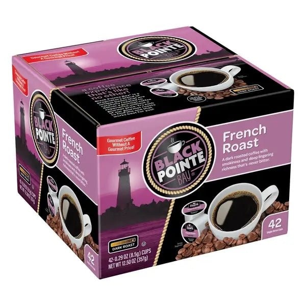 Black Pointe Bay Coffee, French Roast, Dark Roast, Single Serve Coffee Pods for Keurig K-Cup Brewers, 42PK - FG018106