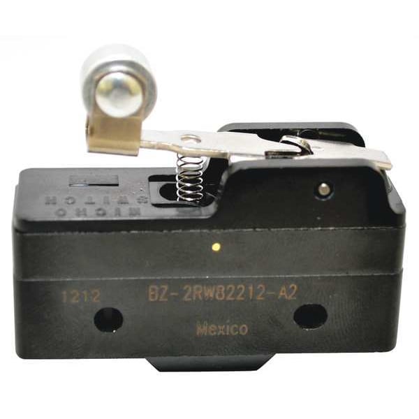 Interruptor de acción rápida industrial Honeywell, palanca, rodillo, actuador corto, SPDT, capacidad de contacto de 15A @ 240V AC - BZ-2RW82212-A2