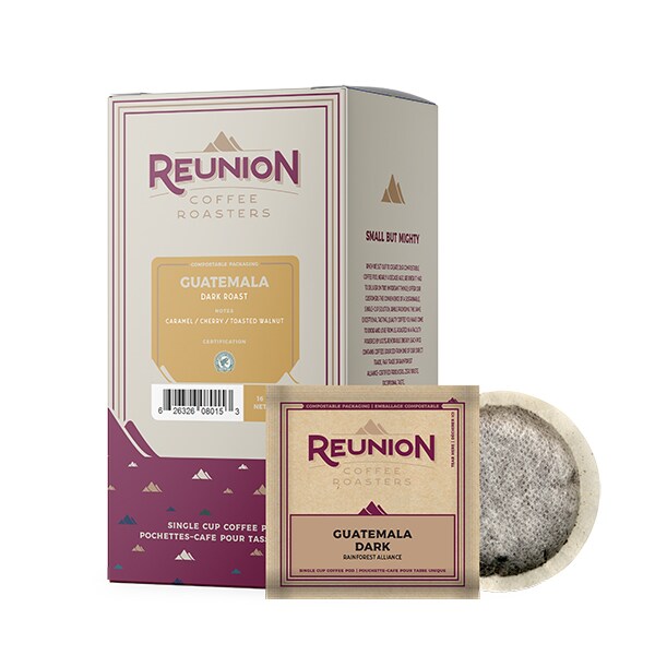 Reunion Coffee Roasters Guatemala Dark, RA, Soft Coffee Pods, PK96 PK - RI8520