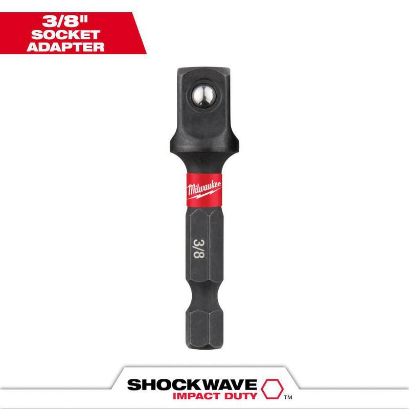 Adaptador de casquillo cuadrado de acero aleado de 1/4 pulg. x 3/8 pulg. con impacto Milwaukee SHOCKWAVE - 48-32-5031.