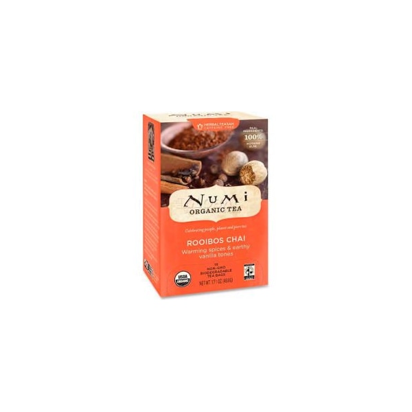 Numi Organic Tea Numi Organic Tea Herbal Tea, Rooibos Chai, Single Cup Bags, 18/Box - NUM10200