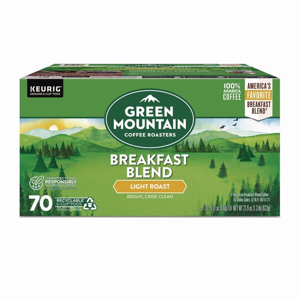 Green Mountain Coffee Breakfast Blend Coffee K-Cup Pods, Regular, 70PK - 5000379672