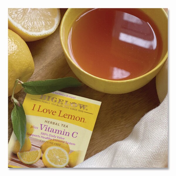 Bigelow I Love Lemon Herbal Tea, 0.06 oz Tea Bag, 28PK - RCB003991