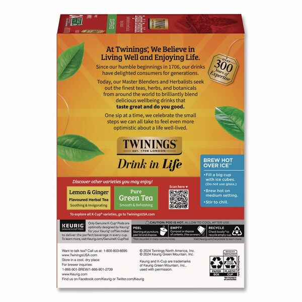 Twinings Tea K-Cups, English Breakfast Decaf, 0.11 oz, 24PK - TNA85784