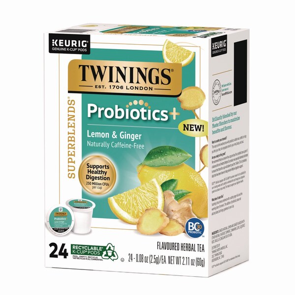 Twinings Probiotics+ Herbal Lemon and Ginger Tea, 24PK - TNA23050