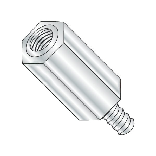 Newport Fasteners Hex Standoff, #10-32 Thrd Sz, Aluminum Plain, 3/8" Hex W, 1000 PK - 548507