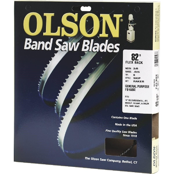 Olson Saw Olson 82 In. x 3/8 In. 4 TPI Skip Flex Back Band Saw Blade - FB19282DB