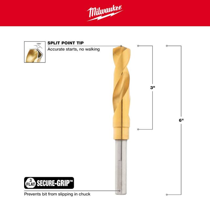 Broca de titanio plateado y Deming de 3/4 pulg. de Milwaukee - 48-89-4640
