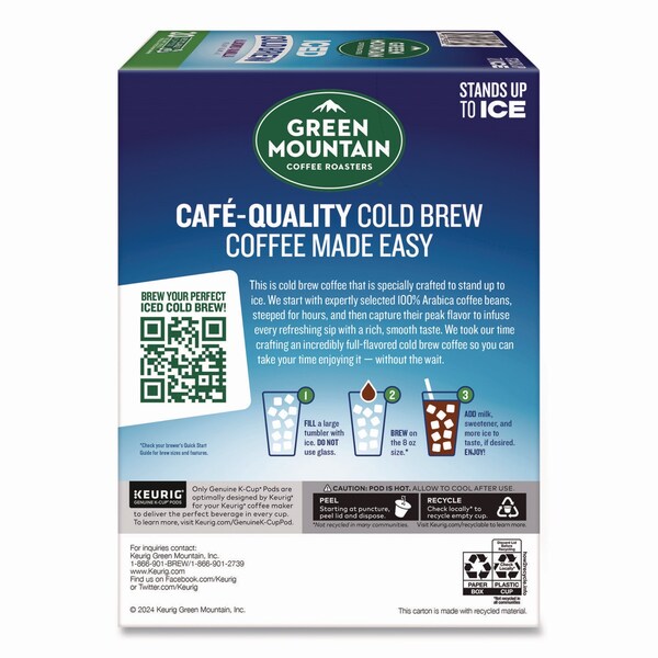 Green Mountain Coffee Almond Vanilla Brew Over Ice Coffee K-Cups, 0.21 oz, 20PK - 5000372045