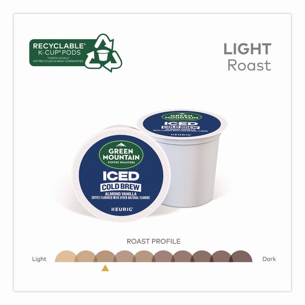 Green Mountain Coffee Almond Vanilla Brew Over Ice Coffee K-Cups, 0.21 oz, 20PK - 5000372045
