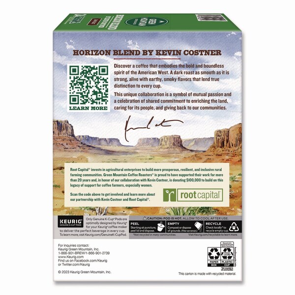 Green Mountain Coffee Horizon Blend by Kevin Costner Coffee K-Cups, 0.37 oz, 24PK - 5000379575
