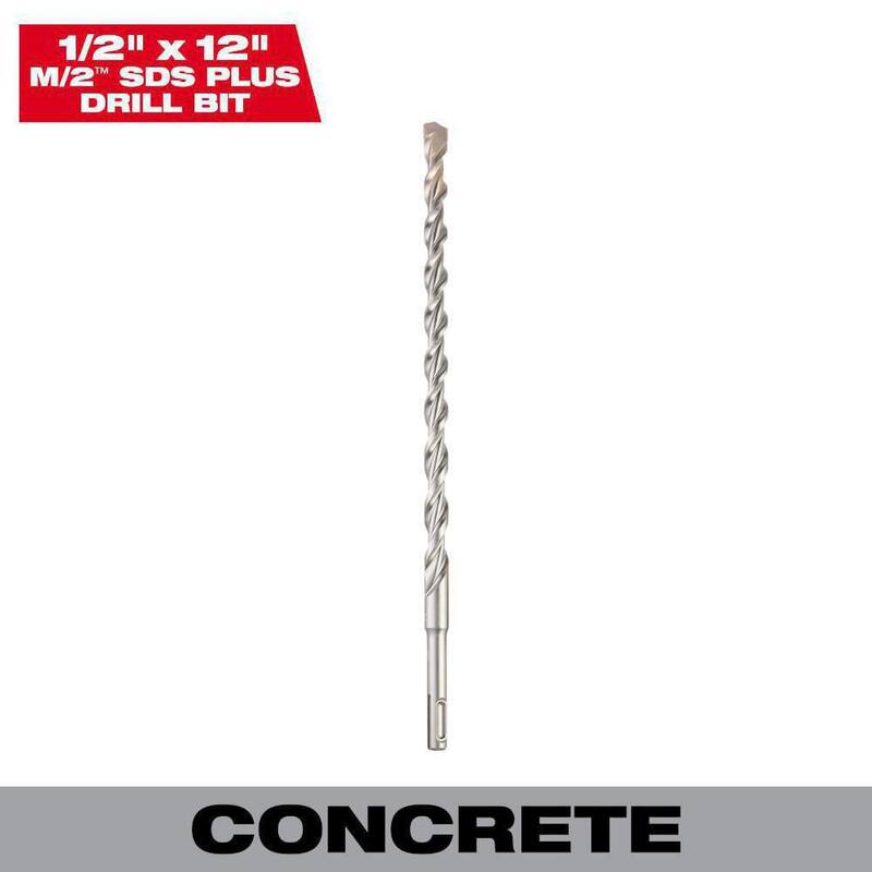 Milwaukee 1/2 pulg. x 12 pulg. Broca de carburo SDS-PLUS de 2 cortes - 48-20-8274
