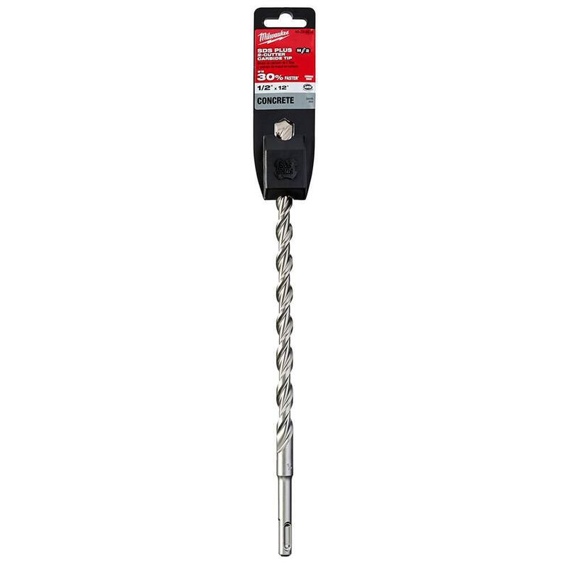 Milwaukee 1/2 pulg. x 12 pulg. Broca de carburo SDS-PLUS de 2 cortes - 48-20-8274