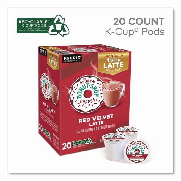 The Original Donut Shop Red Velvet One-Step Latte K-Cup, 20PK - 5000362053