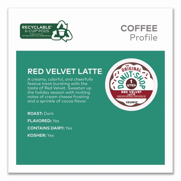 The Original Donut Shop Red Velvet One-Step Latte K-Cup, 20PK - 5000362053
