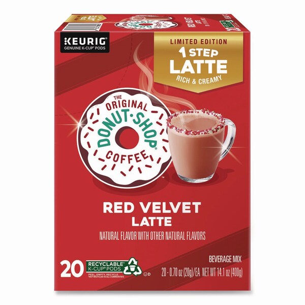 The Original Donut Shop Red Velvet One-Step Latte K-Cup, 20PK - 5000362053