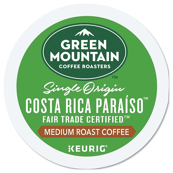 Green Mountain Coffee Coffee, Costa Rica Paraiso, Pod, Caffeinated, Ground, 9.12 oz, 24 PK - 3808