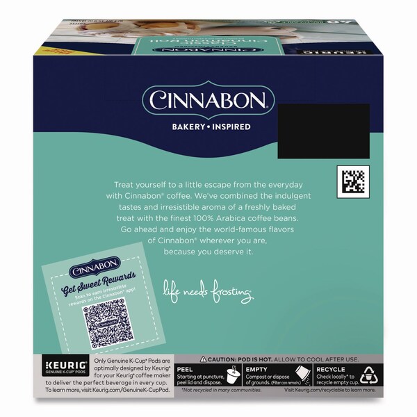 Cinnabon Classic Cinnamon Roll Coffee K-Cups, 0.33 oz, 48PK - 5000331016