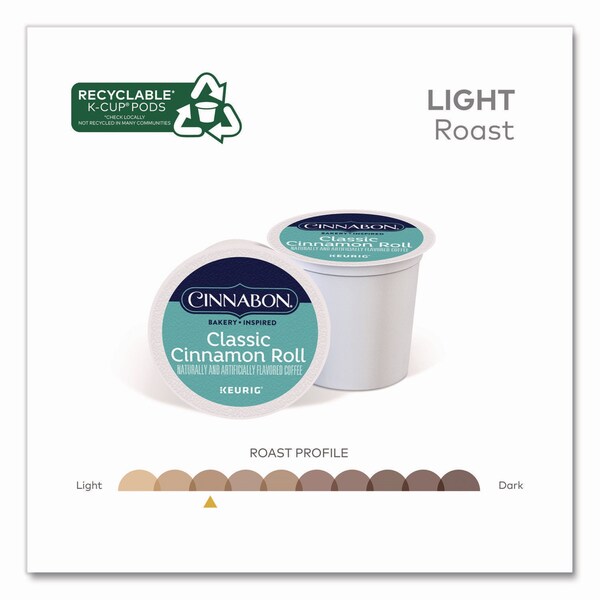 Cinnabon Classic Cinnamon Roll Coffee K-Cups, 0.33 oz, 48PK - 5000331016
