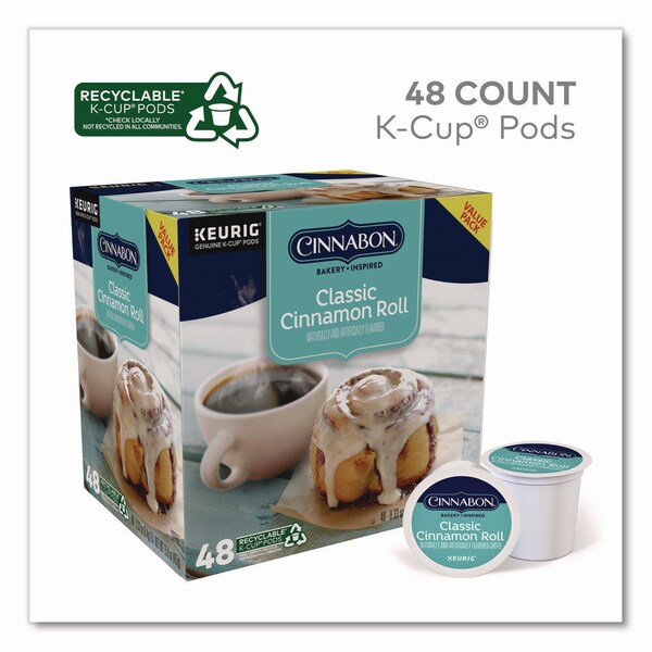 Cinnabon Classic Cinnamon Roll Coffee K-Cups, 0.33 oz, 48PK - 5000331016