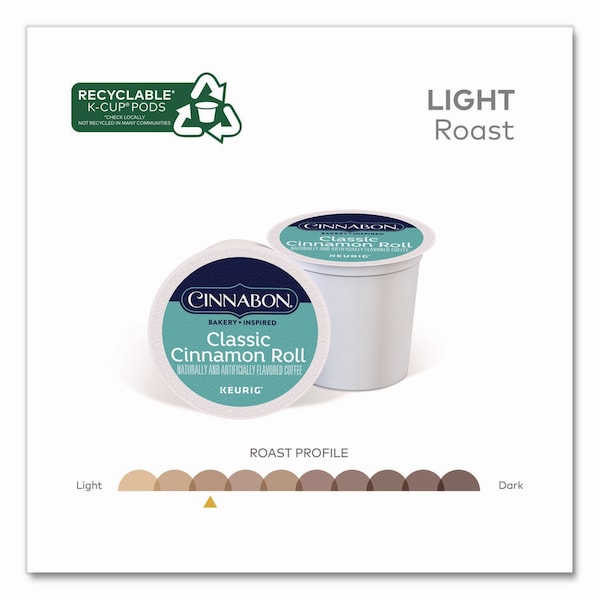 Cinnabon Classic Cinnamon Roll Coffee K-Cups, 0.33 oz, 48PK - 5000331016