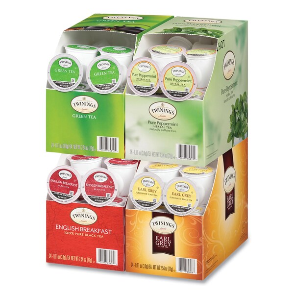Twinings Tea K-Cups, Assorted, 0.11 oz K-Cups, 96PK - TNA54192