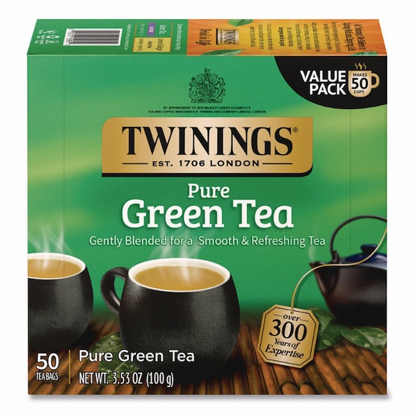 Twinings Tea Bags, Green, 3.53 oz, 50PK - TNA82224